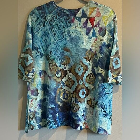 Jess & Jane Multi Color Sweater Top Size Medium - Picture 2 of 6